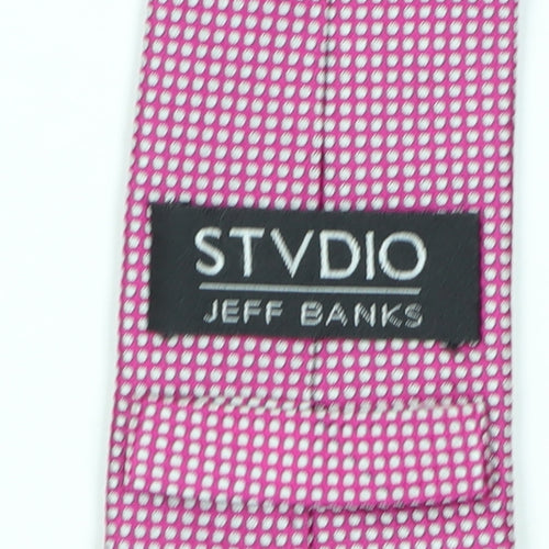 Jeff Banks Pink Polka Dot Silk Men's Tie