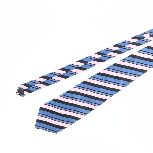 Jeff Banks Men's Blue Pink Black Silk Designer Tie