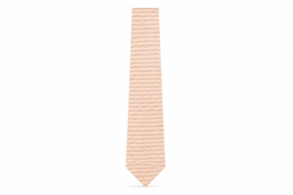 Front view of Van Heusen Men's Beige Geometric Silk Tie