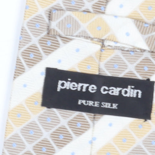 Pierre Cardin Men's Beige Geometric Silk Tie