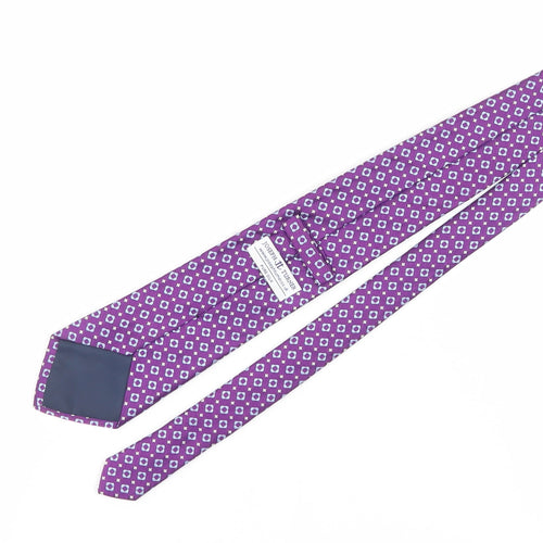 Joseph Turner Men's Purple Silk Geometric Tie