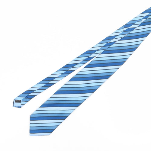 Thomas Nash Blue Striped Silk Men's Tie - Elegant Formal Accessory
