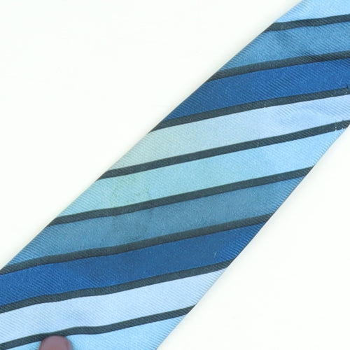 Thomas Nash Blue Striped Silk Men's Tie - Elegant Formal Accessory