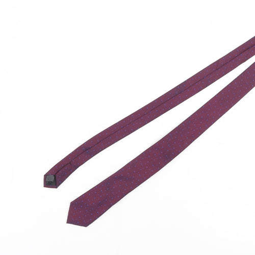 Moss London Slim Tie for Men - Red Geometric Pattern