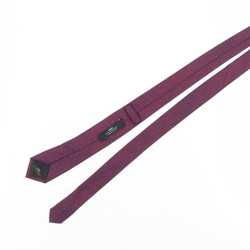 Moss London Slim Tie for Men - Red Geometric Pattern