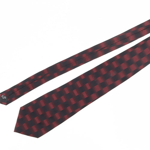 Pierre Cardin Men's Red Check Silk Tie