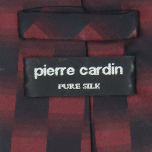 Pierre Cardin Men's Red Check Silk Tie