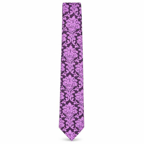 Jeff Banks Men's Purple Floral Slim Silk Tie