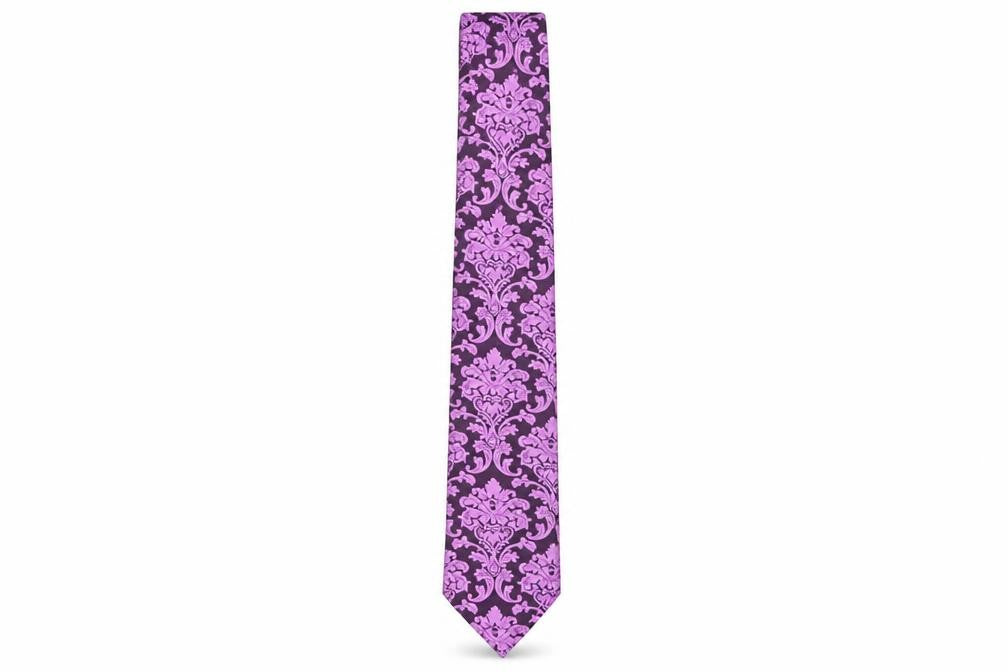 Jeff Banks Men's Purple Floral Slim Silk Tie