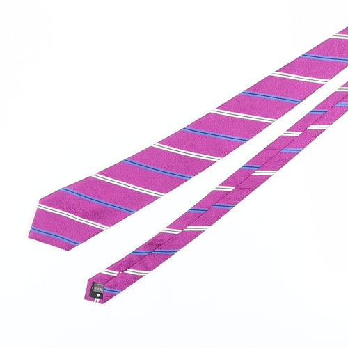 Jeff Banks Men’s Purple Striped Silk Tie