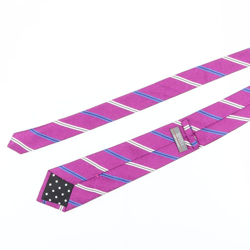 Jeff Banks Men’s Purple Striped Silk Tie