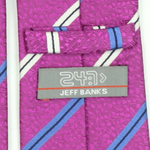 Jeff Banks Men’s Purple Striped Silk Tie