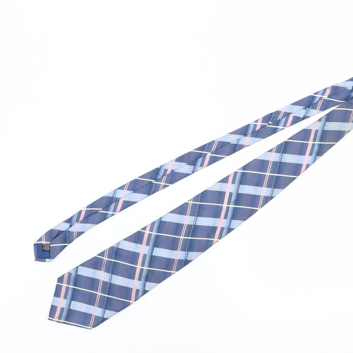 Jeff Banks Men's Blue Silk Checked Tie
