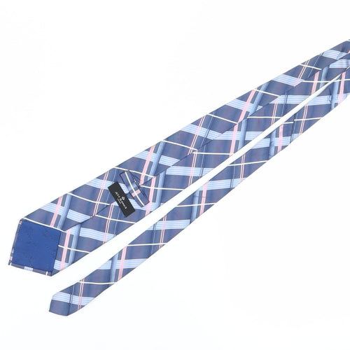 Jeff Banks Men's Blue Silk Checked Tie