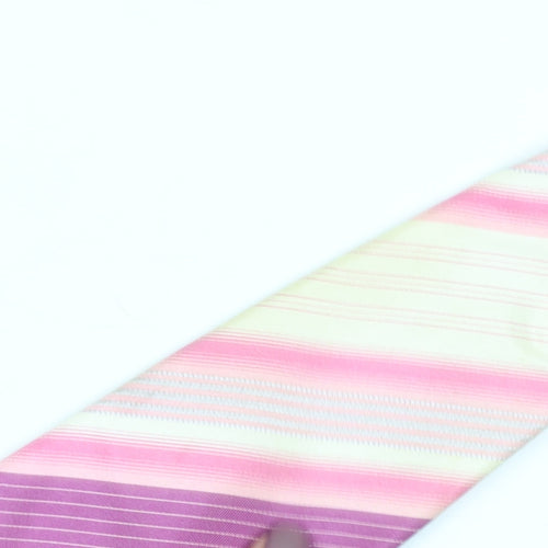 Thomas Nash Men's Pink Striped Silk Tie