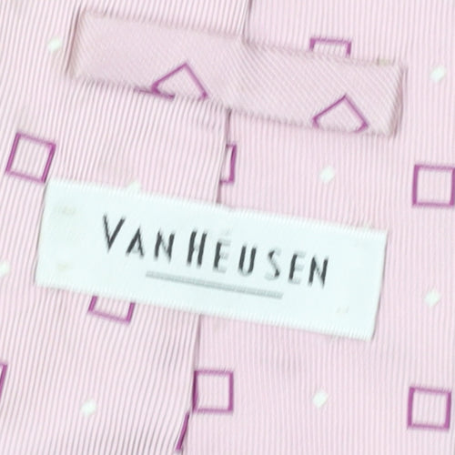 Van Heusen Men's Pink Geometric Silk Tie One Size