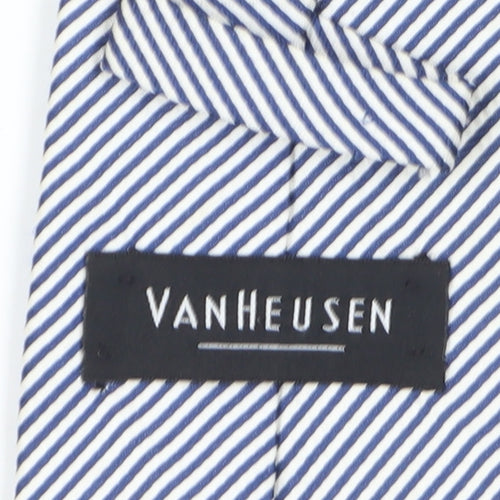 Van Heusen Men's Blue Striped Silk Tie - Elegant Formal Accessory