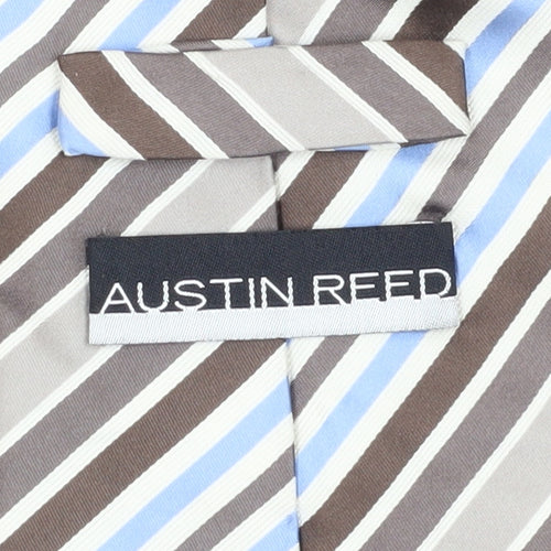Austin Reed Men's Brown Blue Striped Silk Tie