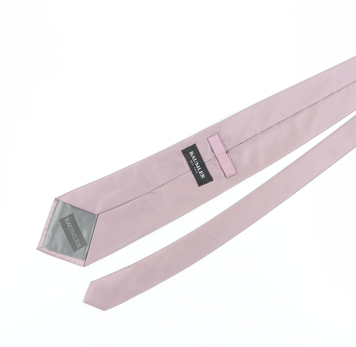 BAUMLER Men's Pink Silk Slim Tie One Size