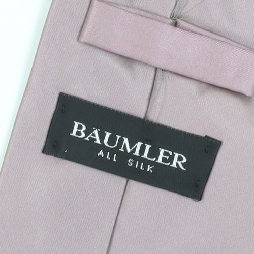 BAUMLER Men's Pink Silk Slim Tie One Size