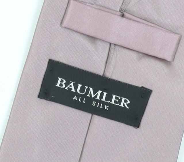 BAUMLER Men's Pink Silk Slim Tie One Size
