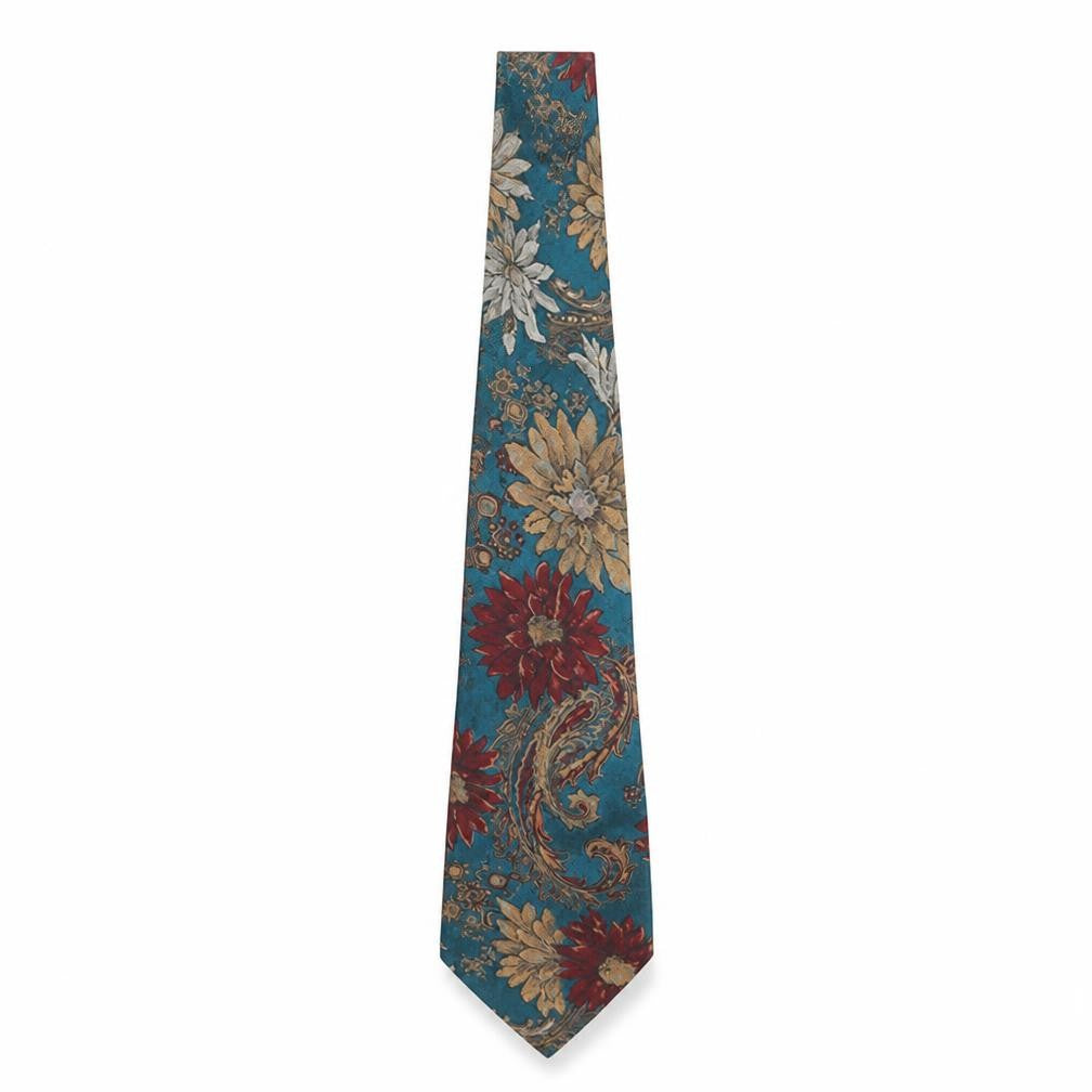 Front view of Canda Men's Multicoloured Floral Tie - One Size