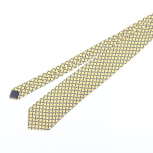 Jules B Men’s Yellow Blue Geometric Silk Tie
