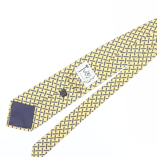 Jules B Men’s Yellow Blue Geometric Silk Tie