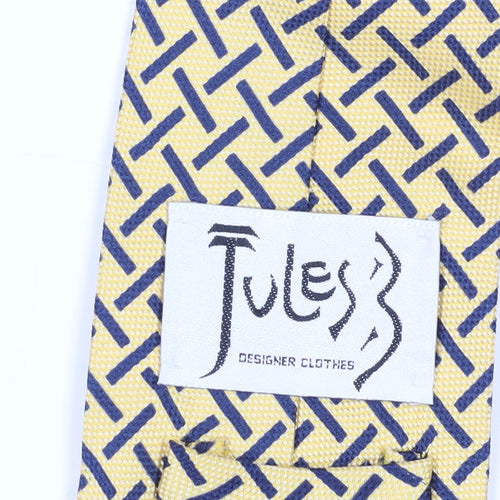 Jules B Men’s Yellow Blue Geometric Silk Tie