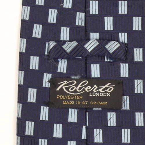 Roberto London Men's Blue Geometric Tie