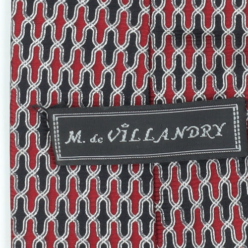 M. de Villandry Men's Red Silk Geometric Tie One Size