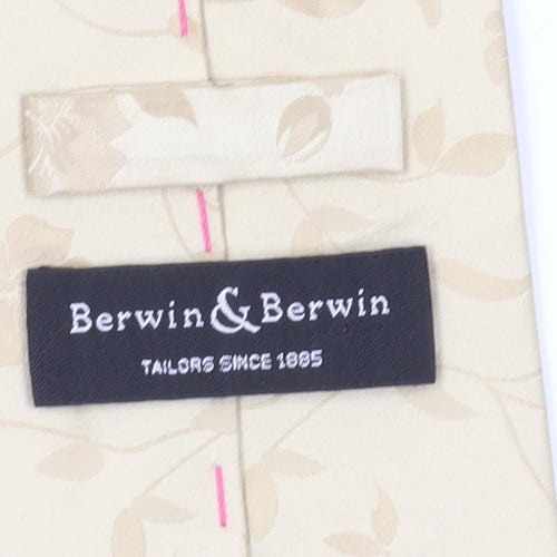 Berwin & Berwin Men's Beige Silk Floral Tie
