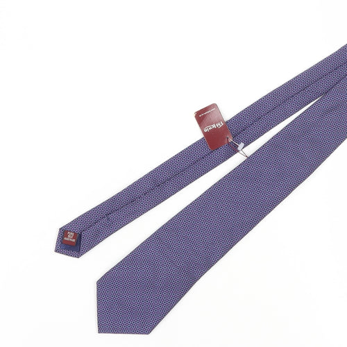 T.M. Lewin Purple Geometric Silk Tie for Men - One Size