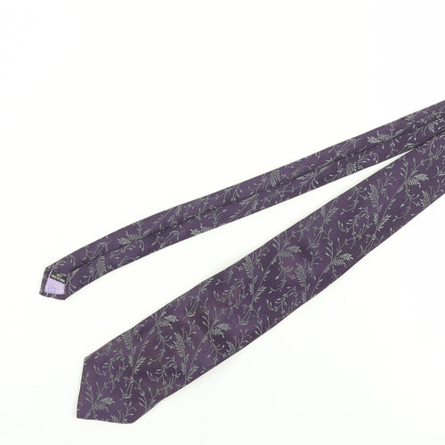 Jeff Banks Purple Silk Floral Men's Tie - Excellent Condition