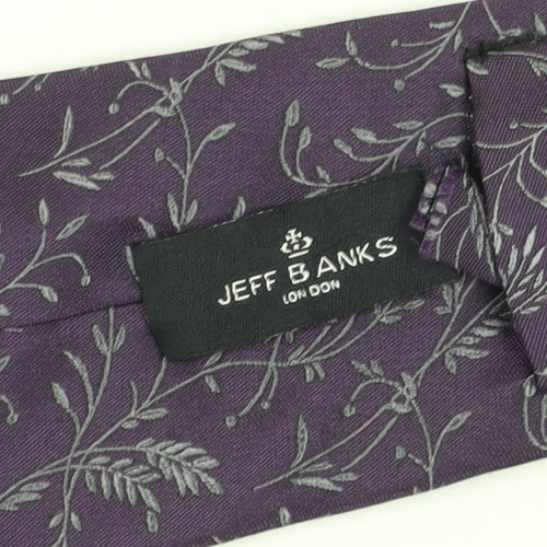 Jeff Banks Purple Silk Floral Men's Tie - Excellent Condition
