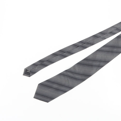 Jeff Banks Men's Grey Striped Silk Tie
