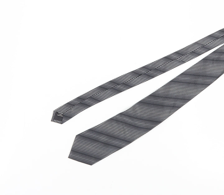 Jeff Banks Men's Grey Striped Silk Tie