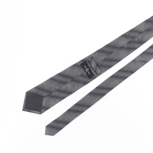 Jeff Banks Men's Grey Striped Silk Tie