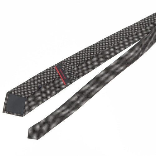 Pierre Cardin Men's Black Silk Geometric Tie One Size