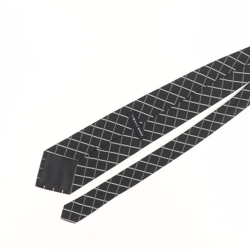 Thomas Nash Men's Black Plaid Tie - One Size