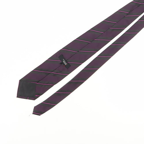 Thomas Nash Men's Purple Striped Polyester Tie