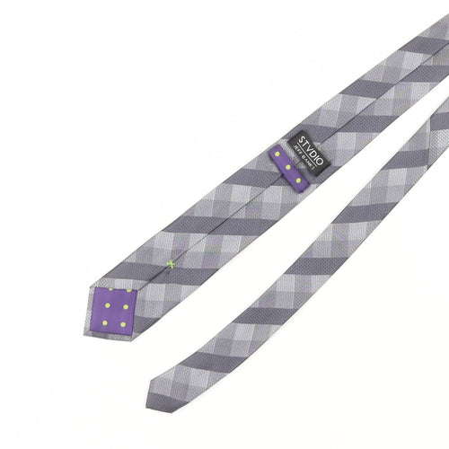 Stvdio Jeff Banks Men's Grey Designer Tie, One Size