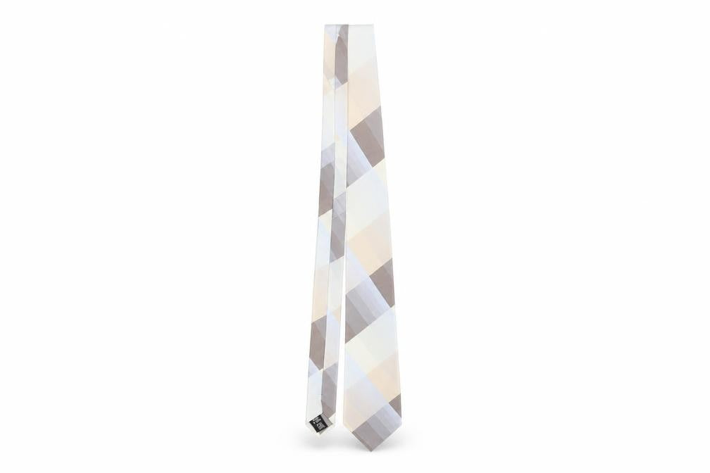 Front view of Thomas Nash Men's Grey Silk Designer Tie