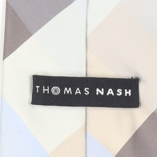 Thomas Nash Men's Grey Silk Designer Tie