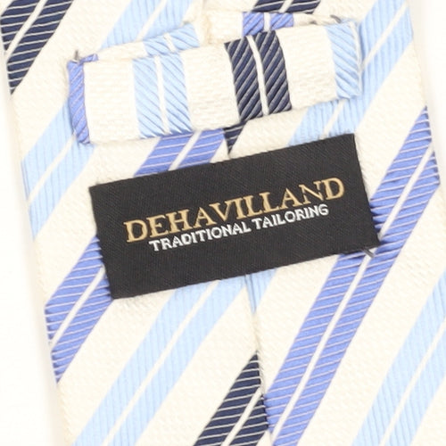 Dehavilland Men's Blue Striped Silk Tie One Size