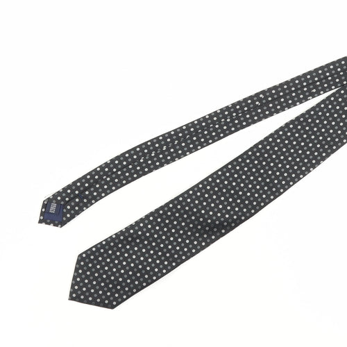Daniel Hechter Men's Black Silk Polka Dot Tie
