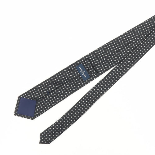 Daniel Hechter Men's Black Silk Polka Dot Tie