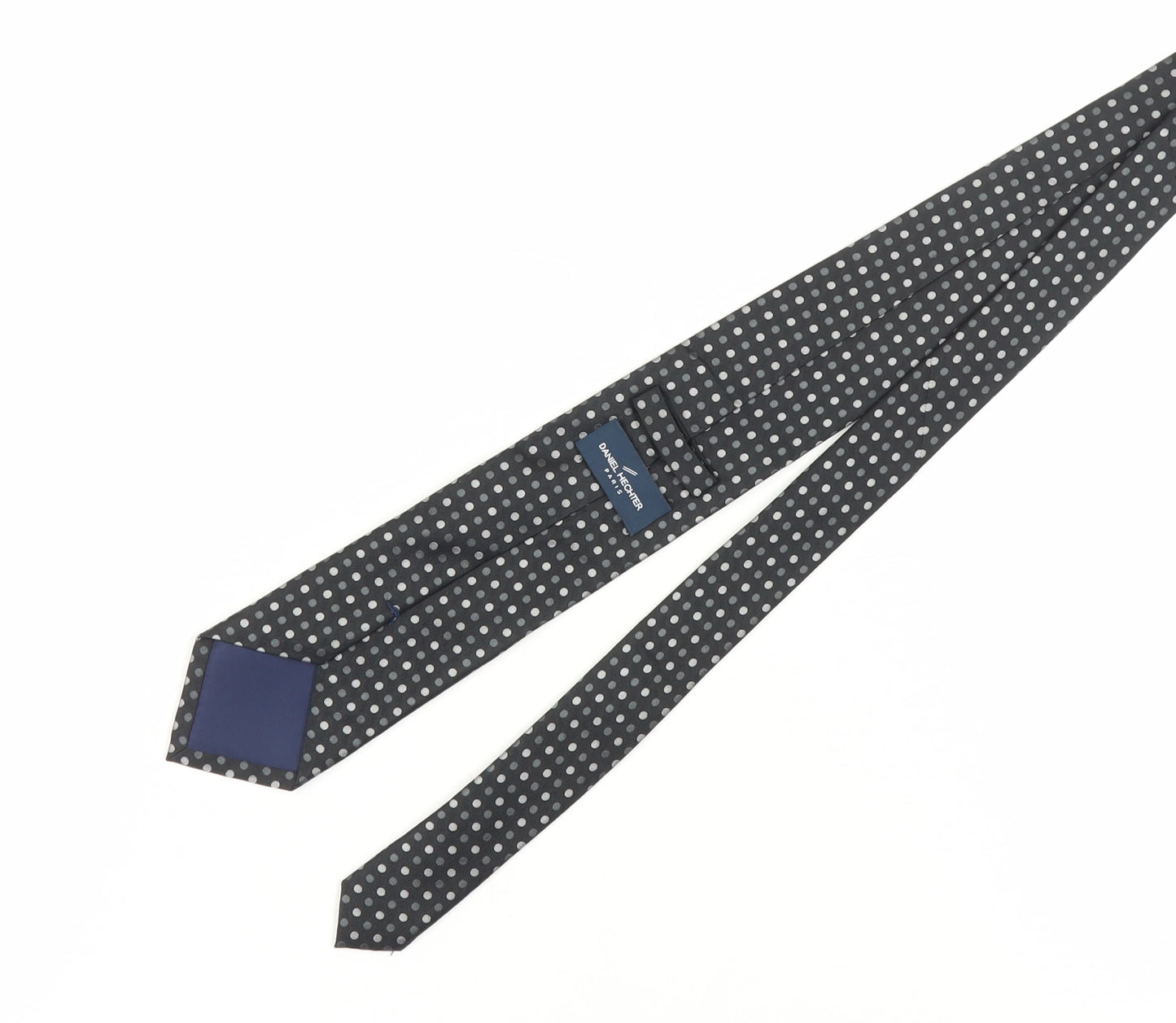 Daniel Hechter Men's Black Silk Polka Dot Tie
