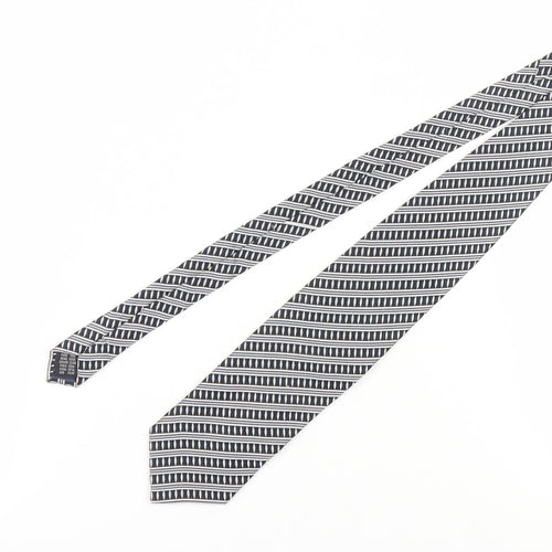 Daniel Hechter Men's Black & White Slim Tie