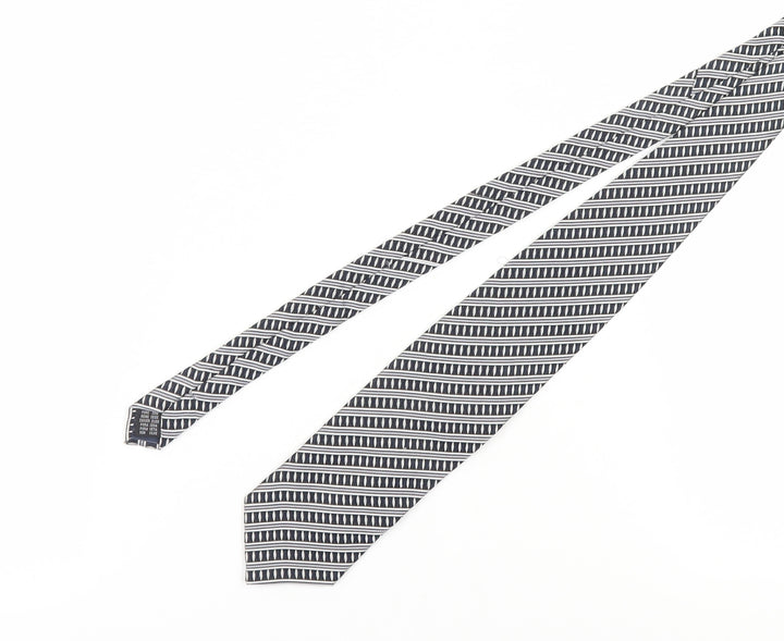 Daniel Hechter Men's Black & White Slim Tie